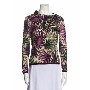 MISSONI 100% Wool Floral Print Sweater Small